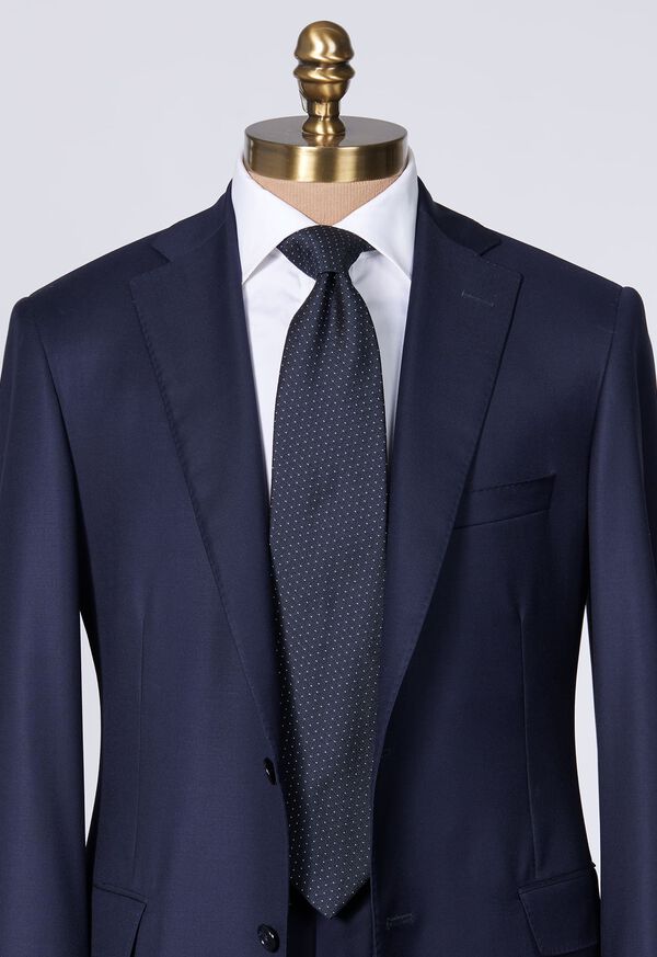 Paul Stuart Woven Silk Micro Pattern Navy | NZ_PAUL96102