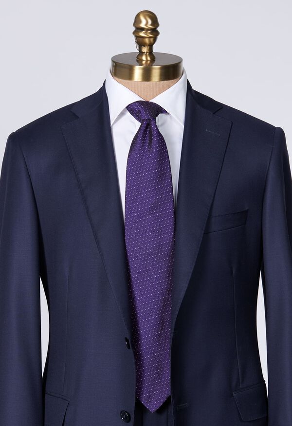 Paul Stuart Woven Silk Micro Pattern Purple | NZ_PAUL74879