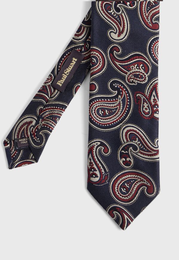 Paul Stuart Woven Silk Tossed Pine Navy | NZ_PAUL78666