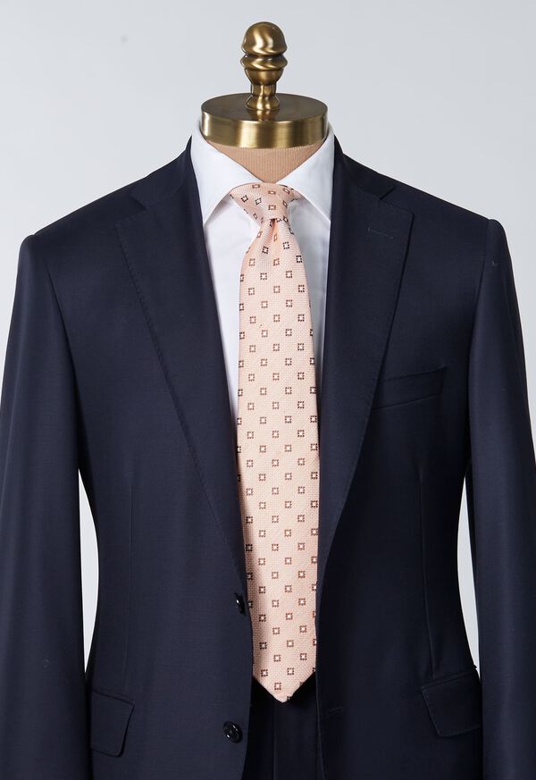 Paul Stuart Woven Silk & Cotton Square Medallion Brown | NZ_PAUL99149